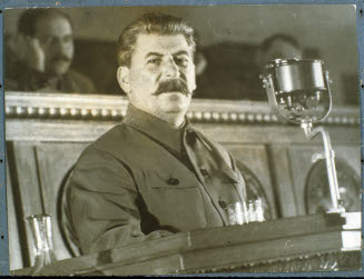 Stalin. Rally of Shockworker-Stakhanovites.