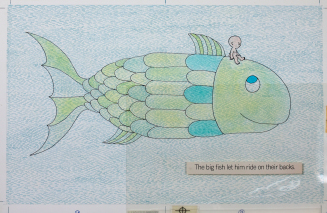 "The big fish let him ride on their backs.", from Starbaby