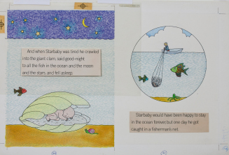 "And when Starbaby was tired, he crawled into the giant clam...", from Starbaby