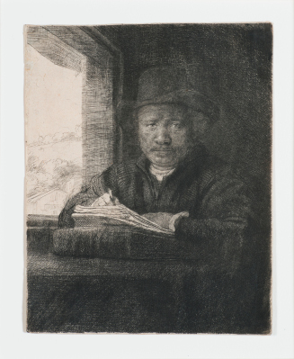 Self-Portrait, Drawing at a Window