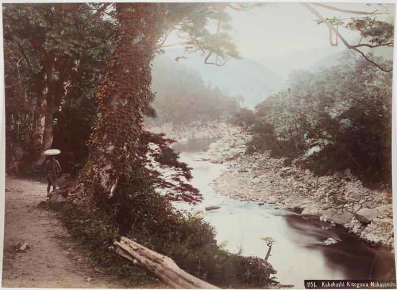 [View of Kakehashi, Kisogawa River at Nakasendo]