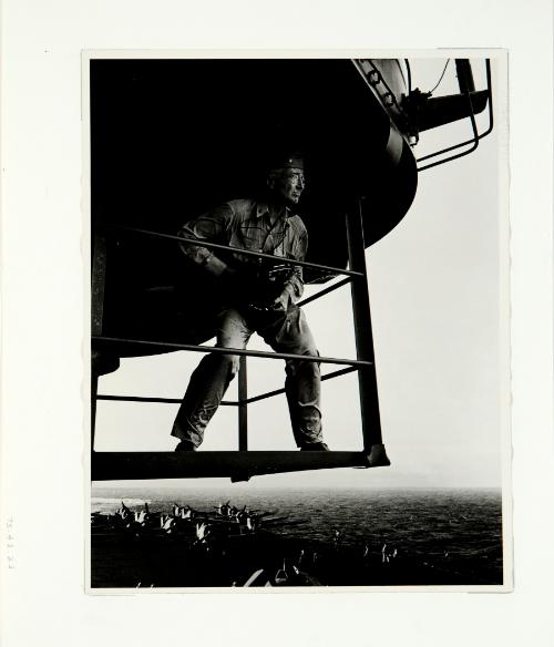 Steichen photographing from the USS Lexington