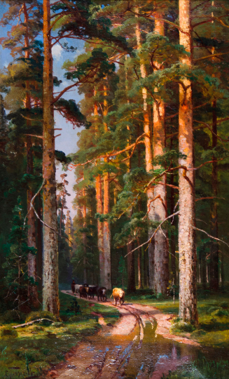 Forest Interior with Cattle