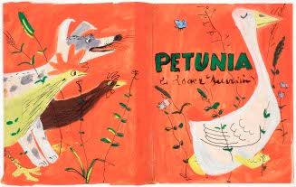 Book jacket and cover design for Petunia