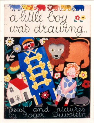 Book jacket illustration for A Little Boy Was Drawing
