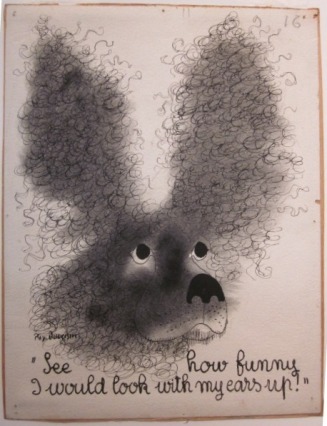 "See how funny I would look with my ears up!", illustration design for Donkey-donkey