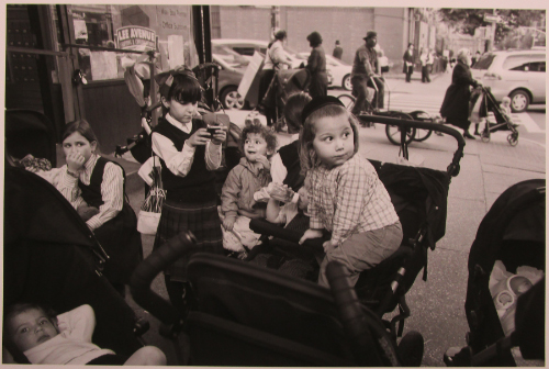 Boy on Top of Stroller, Lee Avenue, Brooklyn, NY