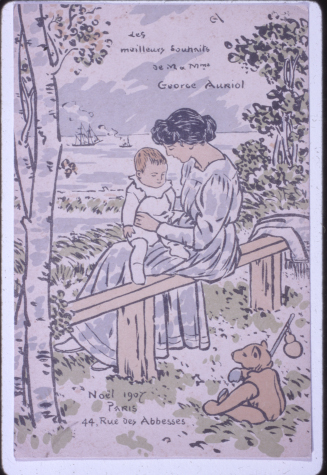 Les Meilleurs Souhaits de M et Mme George Auriol Noel 1907
