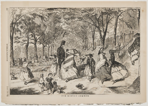 The Boston Common from Harper's Weekly, May 22, 1858