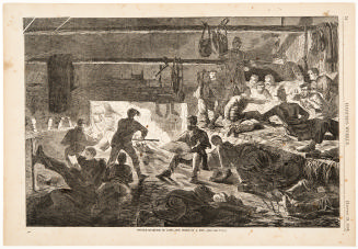 Winter-Quarters In Camp - The Inside of a Hut from Harper's Weekly, January 24, 1863