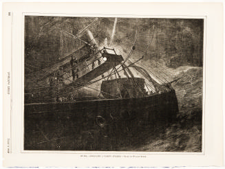 At Sea - Signalling A Passing Steamer from Every Saturday, April 8, 1871