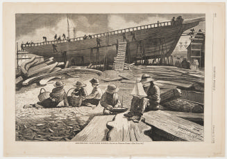Ship-Building, Gloucester Harbor from Harper's Weekly, October 11, 1873