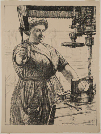 Womens' Work:  On Munitions - Heavy Work (Drilling and Casting)