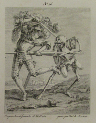 Untitled (Death fighting a knight) from Le Triomphe de la Mort: grave d'après les Dessins originaux de Jean Holbein