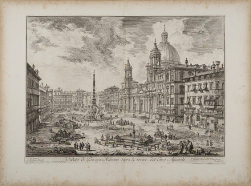 View of the Piazza Navona above the Ruins of the Circus Agonalis [Circus of Domitian], no 52 from the series Views of Rome