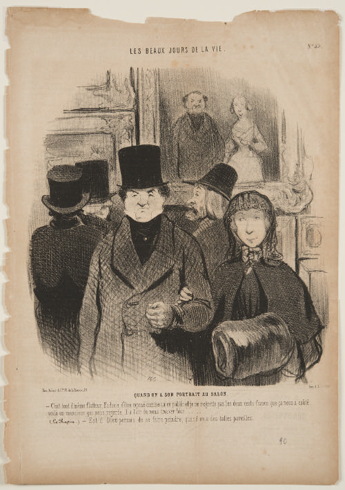 Les Beaux Jours de la vie: Quand on a son portrait au Salon from Le Charivari, April 26, 1845