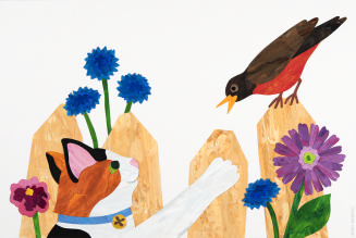 Says little Robin Redbreast: "Catch me if you can!" illustration from Little Robin Redbreast: A Mother Goose Rhyme
