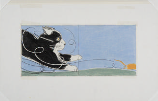 Cat chases. illustration from Mouse Chase