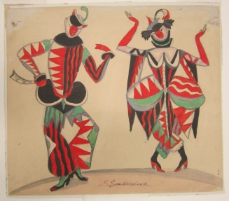 Costume design for Harlequin and Columbine