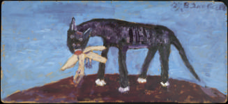 Untitled (cat with bird)