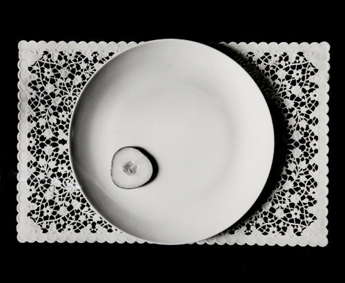 Slice of Cucumber on Plate, from the series Place Mat Photographs