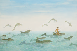 When the ship was out of sight, Arion climbed on... from Arion and the Dolphins