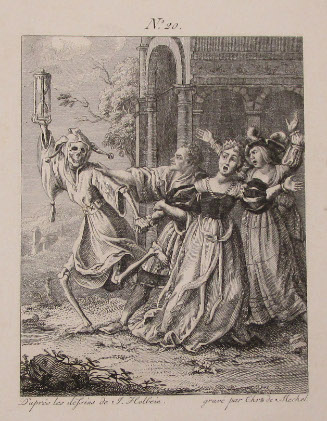 (The Queen) from Le Triomphe de la Mort: grave d'après les Dessins originaux de Jean Holbein
