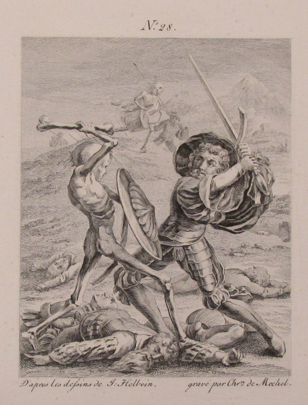 (The Soldier) from Le Triomphe de la Mort: grave d'après les Dessins originaux de Jean Holbein