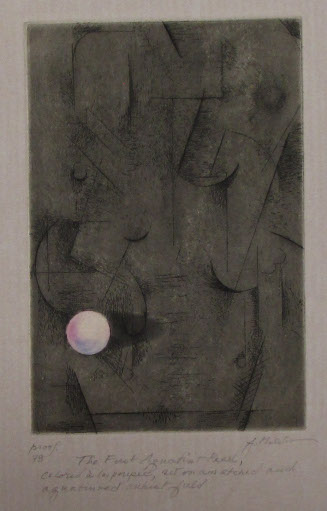 The First Aquatint Pearl, Colored à-la-poupée, Set On an Etched and Aquatinted Cubist Field, plate 3 from Ten Firsts in the History of Western Printmaking
