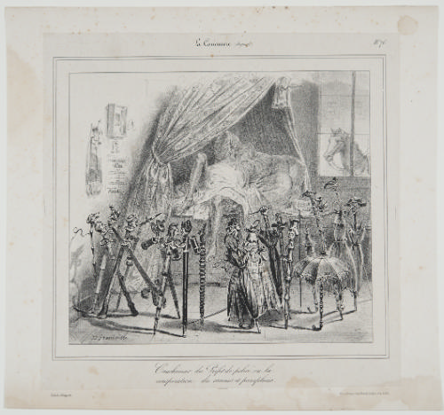 (Nightmare of the Chief of Police or The Conspiracy of Canes and Umbrellas) from the journal La Caricature