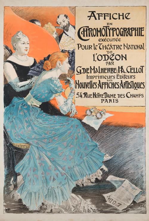 Affiche en Chromotypographie executée pour le Théâtre National de L'Odéon