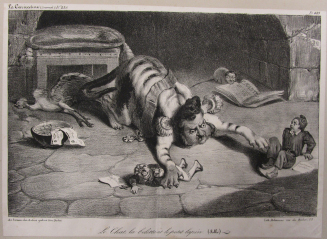 Le Chat, la belette, et le petit lapin from the journal La Caricature