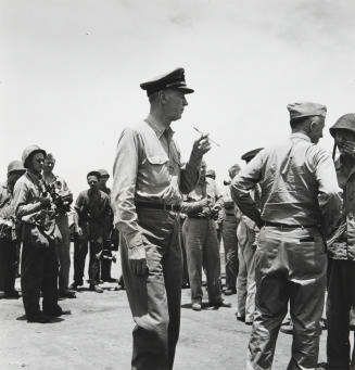 Admiral Ernest J. King, commander in chief of the US Fleet, at Saipan