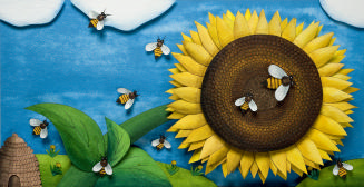 The sunflower asked the honey bee..., pages 20-21 from Song of the Flowers