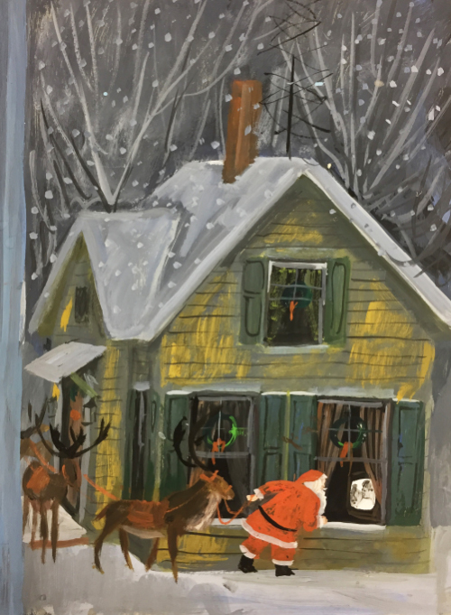 (New Yorker Cover Design - Santa Watching TV)