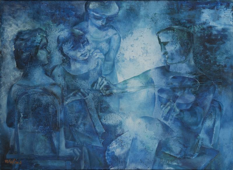 Untitled (Violin player and three listeners)