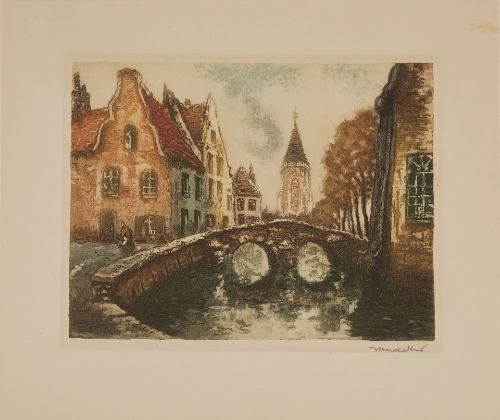 Untitled (stone bridge and houses)