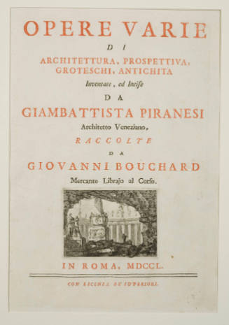 Title page of Opere Varie (Various Works)