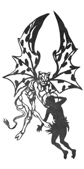 Saint Anthony and the Devil, silhouette for the shadow theater play, The Temptation of Saint Anthony