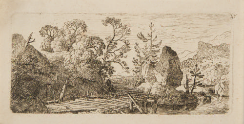 Landscape with a wooden bridge