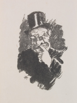 Two sketches: Man in a top hat and a bareheaded man