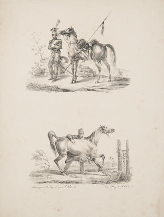 Two equestrian subjects after Claude Vernet