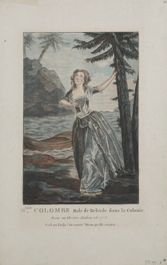 Mlle. Colombe, Role de Belinde dans la Colonie from Costumes et annales des grands Théâtre de Paris
