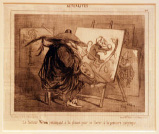Le docteur Vèron renonçant à la plume pour se livrer à la peinture satyrique, from the series Actualités