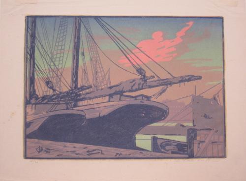 Untitled (Ships at dock)