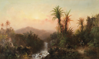 Untitled (Tropical Landscape with Waterfall)