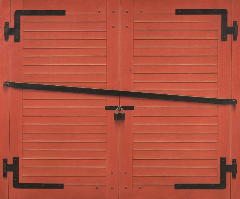 Red Garage Doors from the series Views of the Yard