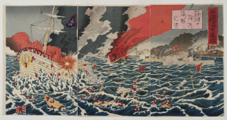 Long Live the Army and Navy of Imperial Japan: Picture of the Naval Battle near Port Arthur