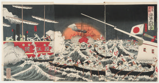 The Japanese Navy Wins a Great Victory against a Chinese Ship
