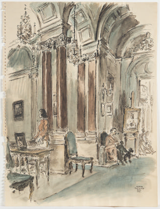 (Palace Interior with Two Figures)